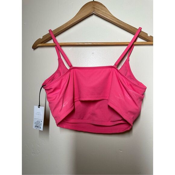 Shade and Shore Pink Ribbed Padded Bikini Top With Adjustable Straps Size Large - Picture 5 of 5